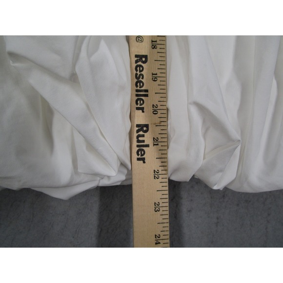 Aleeza Paris Ivory Bubble Skirt XL Cotton Blend Gathered Mini S311 White - Picture 9 of 10